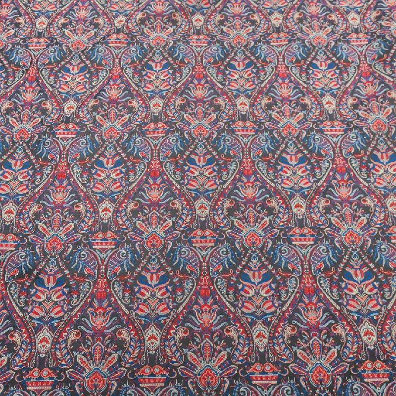 Online Specials Blue and Red Jacquard Textured Multicolor Brocade Fabric