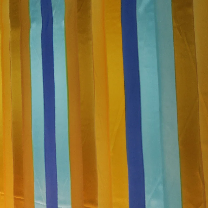 Weekend Deal Orange Blue and Aqua Stripes China Silk Fabric
