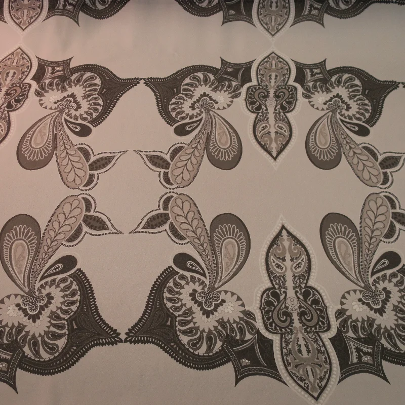 Quick Sale Gray Paislies Printed Silk Chiffon Fabric