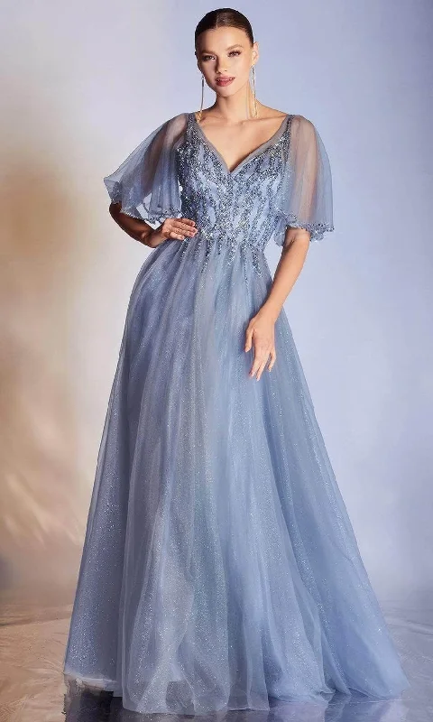 Deep Discounts Ladivine CD0175 - Embellished V-Neck A-Line Prom Gown