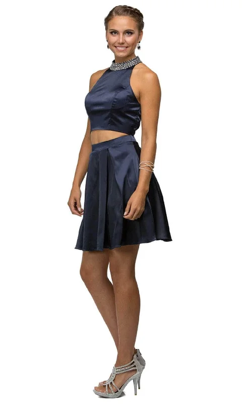 Bargain Blast Dancing Queen 9495 - Two-Piece Halter Cocktail Dress