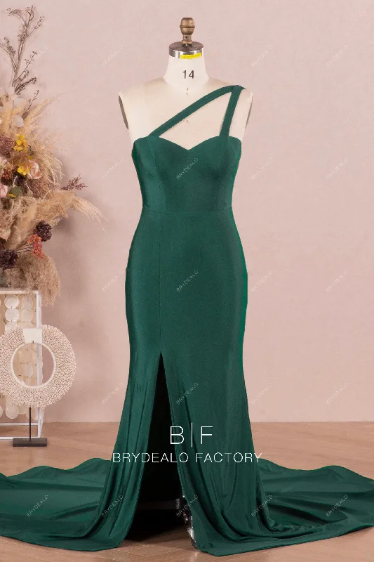 Final Markdown One-Shoulder Strap Elastic Jersey Bridesmaid Dress