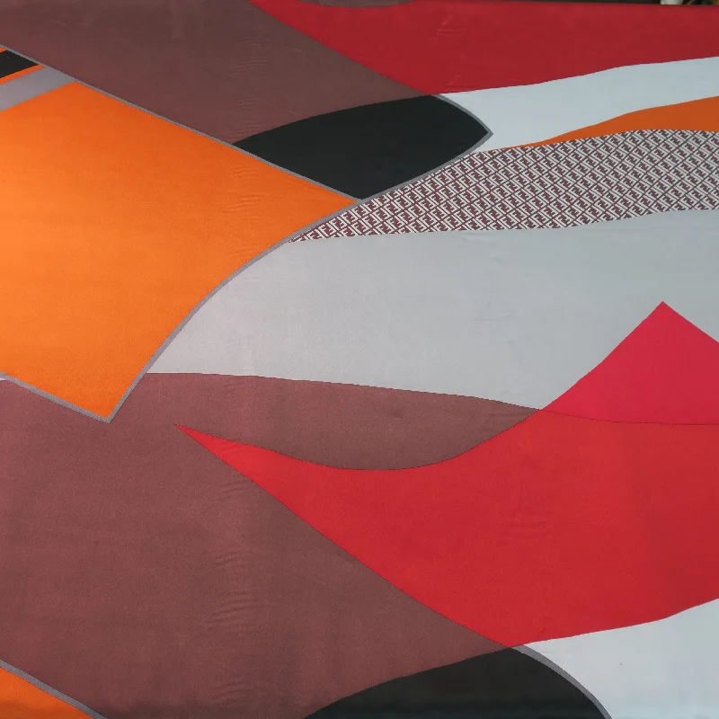 TIME-Limited Offer Abstract Geometrical Printed Silk Charmeuse Fabric