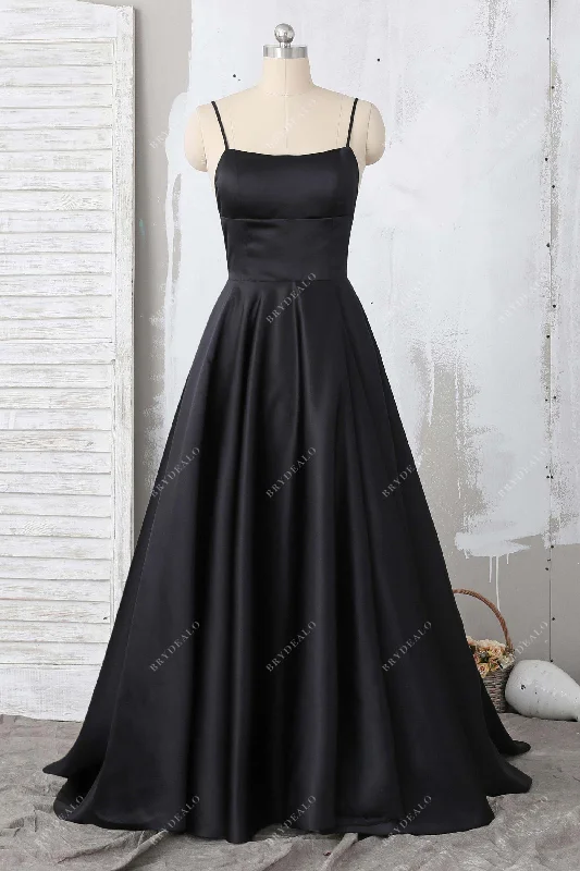 Bonus Savings Black Criss Cross Back A-line Bridesmaid Dress