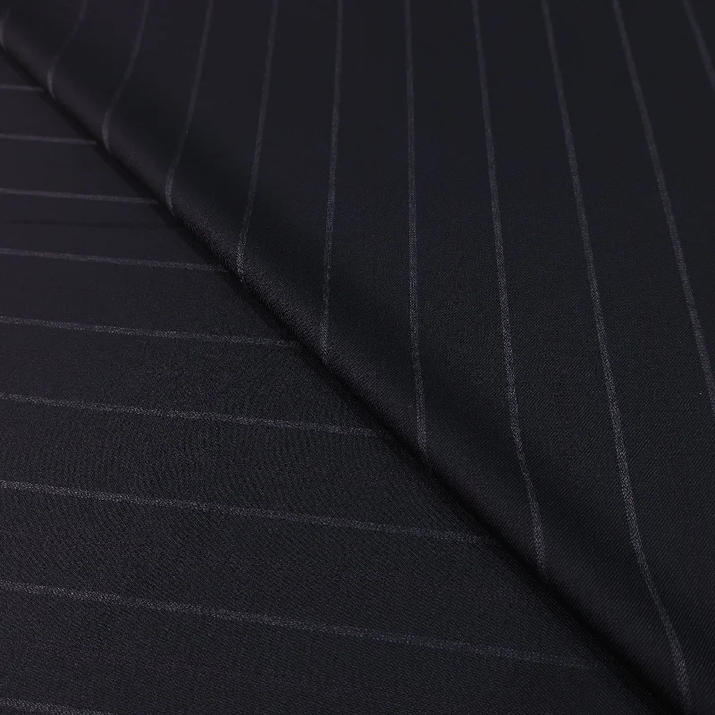 YEAR-End Sale Charcoal Black Stripes Diamond Doppio Ritorto Ariston Fabric