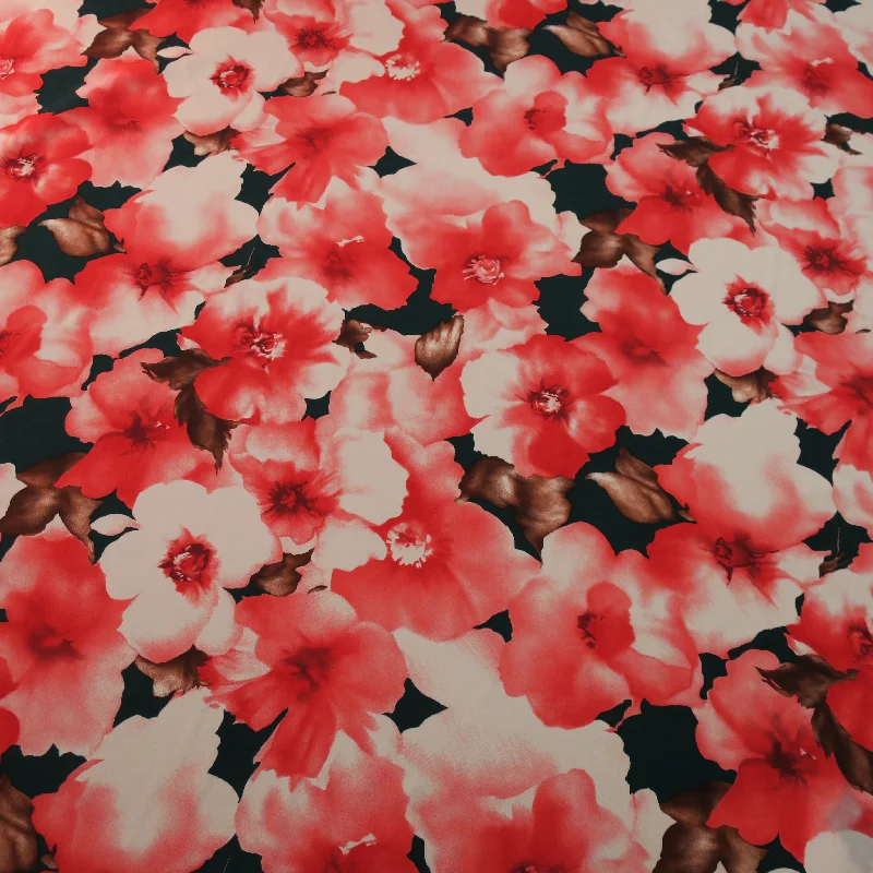 Price Slash Red and White on a Black Background China Silk Fabric