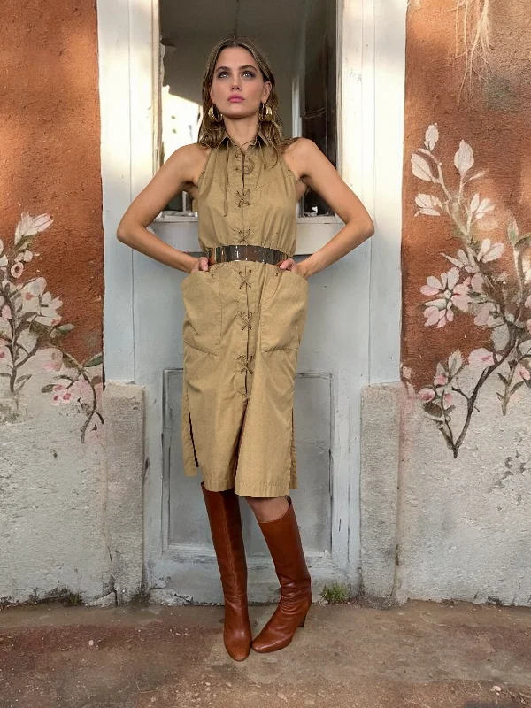 Bargain Prices Thierry Mugler, 90s safari lace up dress