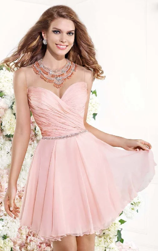 Savings Alert Tarik Ediz - Illusion Jewel A-Line Cocktail Dress 90377