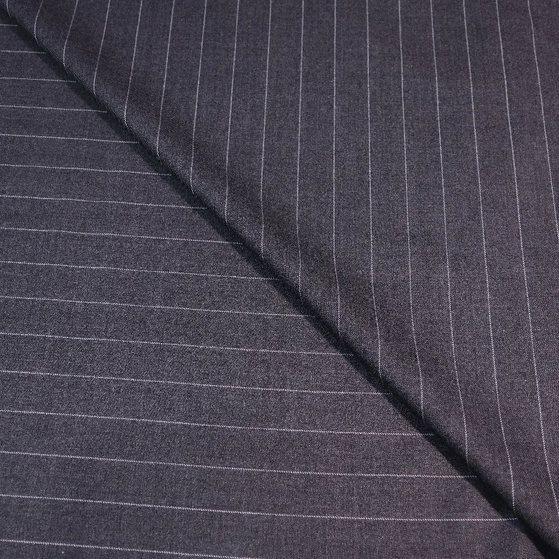 Flash Sale Charcoal Grey with White Chalk Stripes Escorial Holland & Sherry Fabric