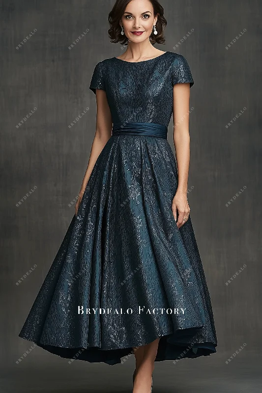 Super Bargain Ready To Ship | Dark Green Satin Mother of Bride Dress