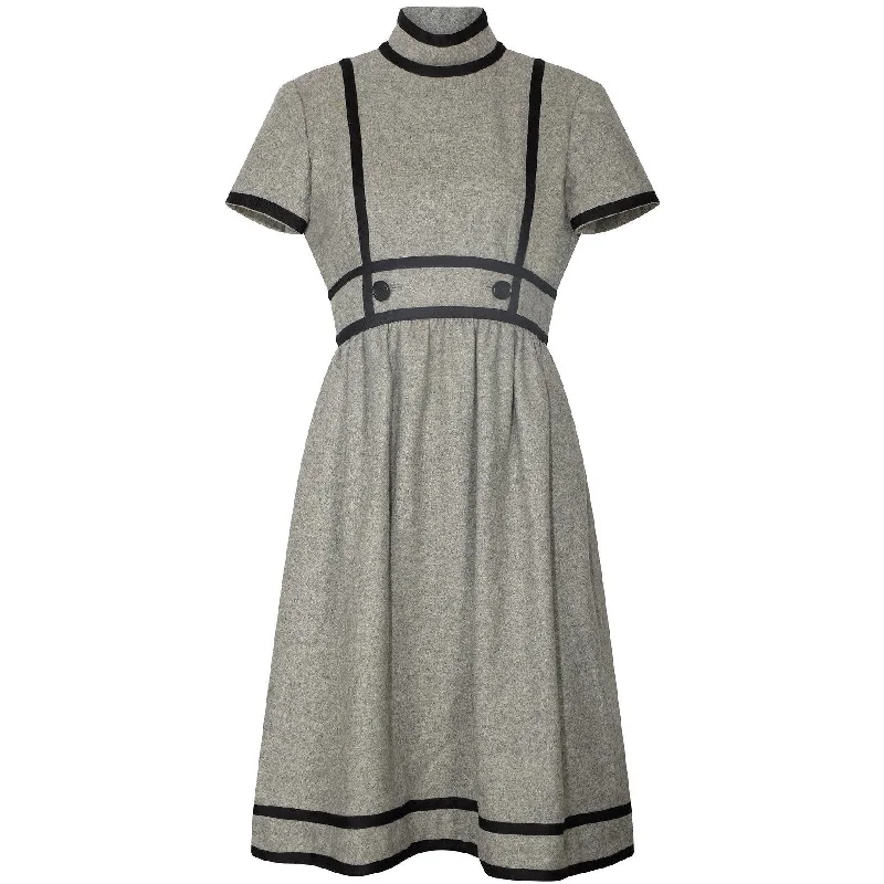 Discount Extravaganza 1960s Geoffrey Beene Grey Wool and Black Dress