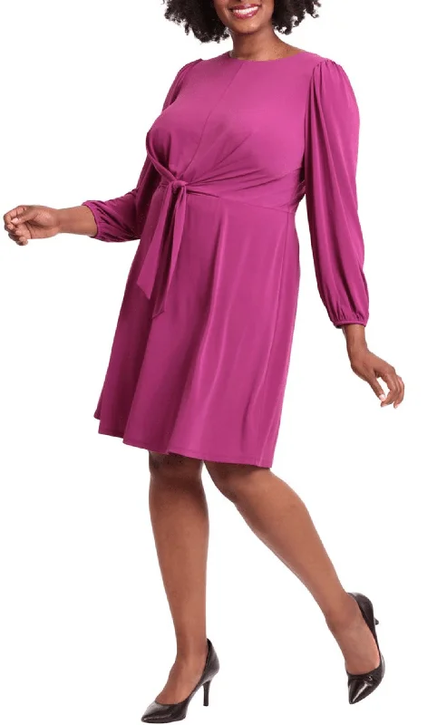 Fantastic Offers London Times T6405M - Long Sleeve Tie Waist Short Dress