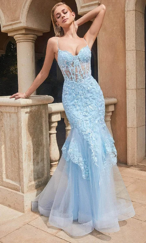Special Discount Cinderella Divine 9316 - Sheer Corset Bodice Embroidered Sleeveless Prom Dress Special Discount Cinderella Divine 9316 - Sheer Corset Bodice Embroidered Sleeveless Prom Dress