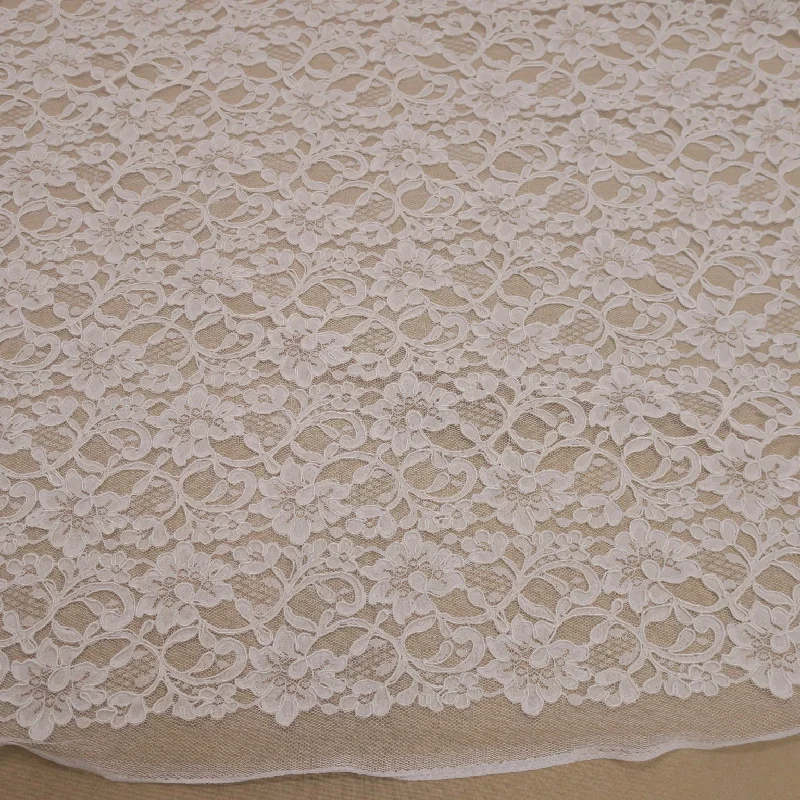 Deal Dash White Embroidered Tulle Corded Floral Lace