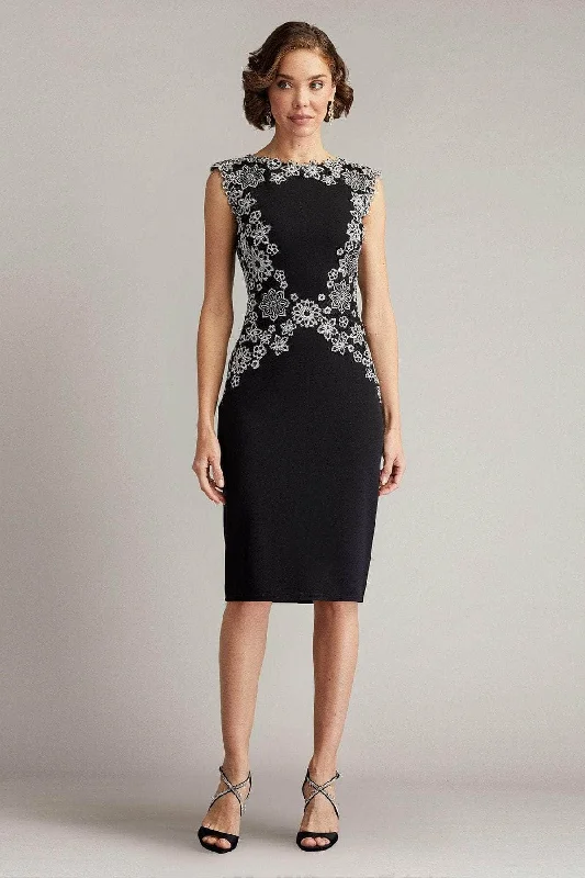 Super Bargain Tadashi Shoji CFX24578MX - Floral Trimmed Cocktail Dress