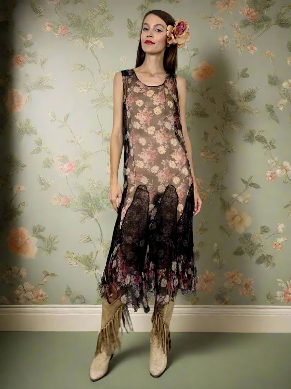 Steals and Deals Eden, 30s original floral and lace dress