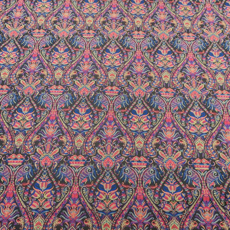 Mega Sale Blue and Fuchsia Jacquard Textured Multicolor Brocade Fabric