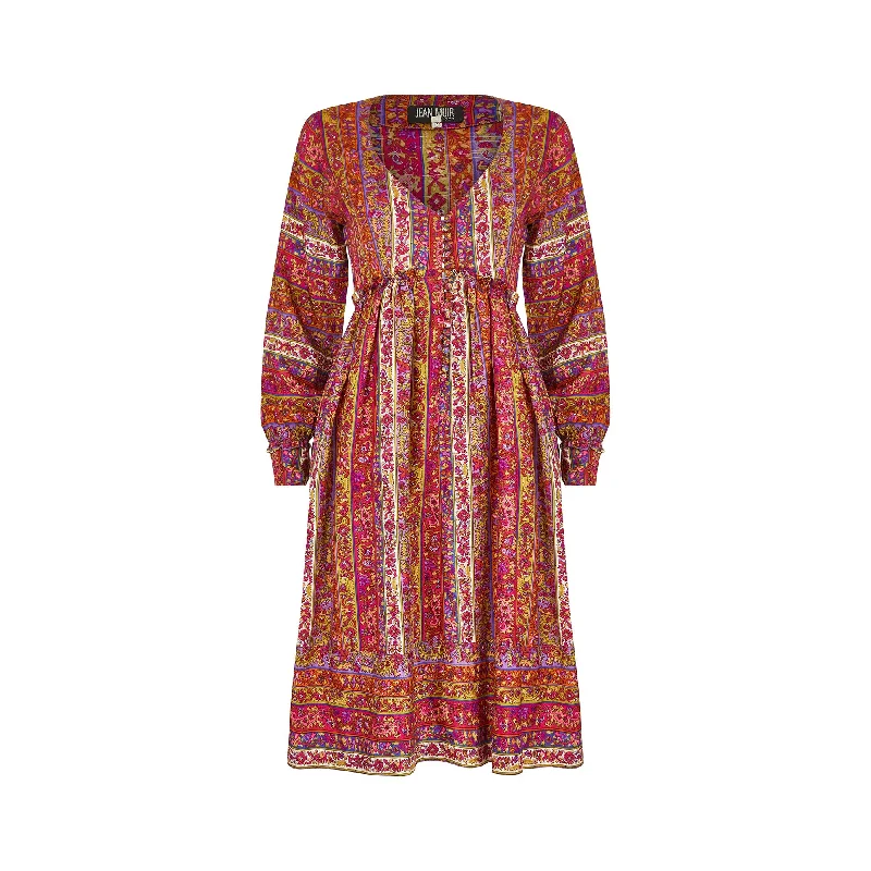 Exclusive Savings 1960s Jean Muir Silk Liberty Floral Print Dress with Scarf