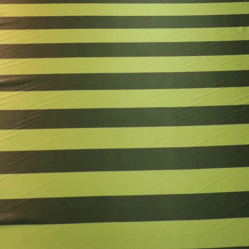 Discount Mania Light Green Linear Printed Silk Charmeuse Fabric