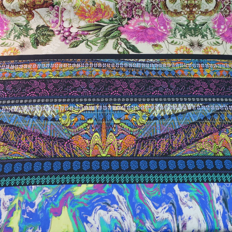 Members Only Floral Knitted Pattern Printed Silk Charmeuse Fabric