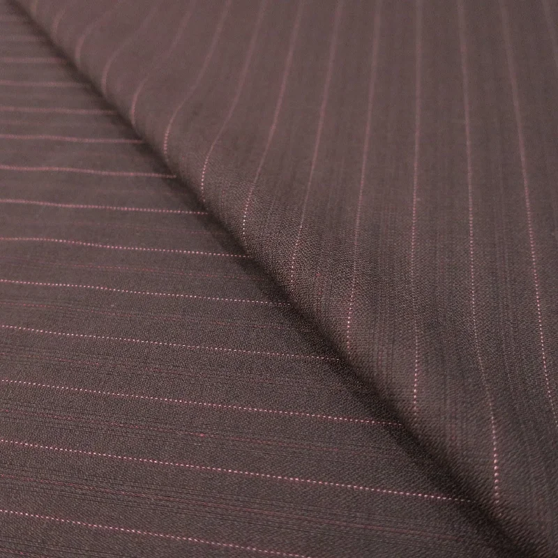 Amazing Deals Dark Brown and Purple Stripe Loro Piana Extrafine Wool Fabric