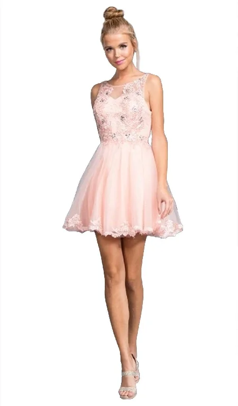 Price Smash Aspeed Design - Floral Applique A-line Homecoming Dress
