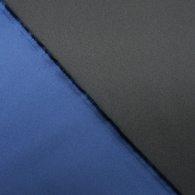 Special Discount Navy and Black Double-Sided Stretch Mikado Fabric