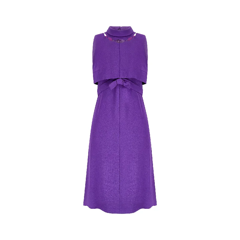 Extra Discounts 1960s Rahvis Couture Purple Crepe Mod Dress