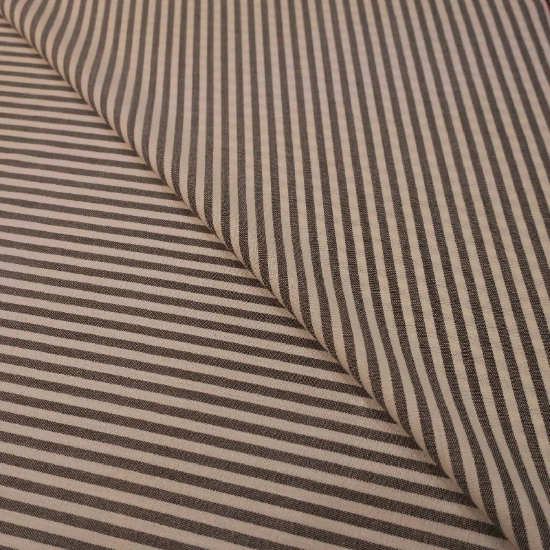 Seasonal Sale Ivory and Black Striped Loro Piana Pecora Nera Suiting Fabric