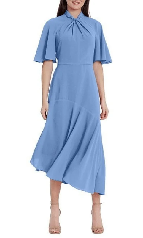 YEAR-End Clearance Maggy London G3570M - High Neck Asymmetrical Hem Formal Dress