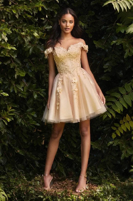 Steals and Deals Cinderella Divine CD0194 - Floral Short Prom Dress