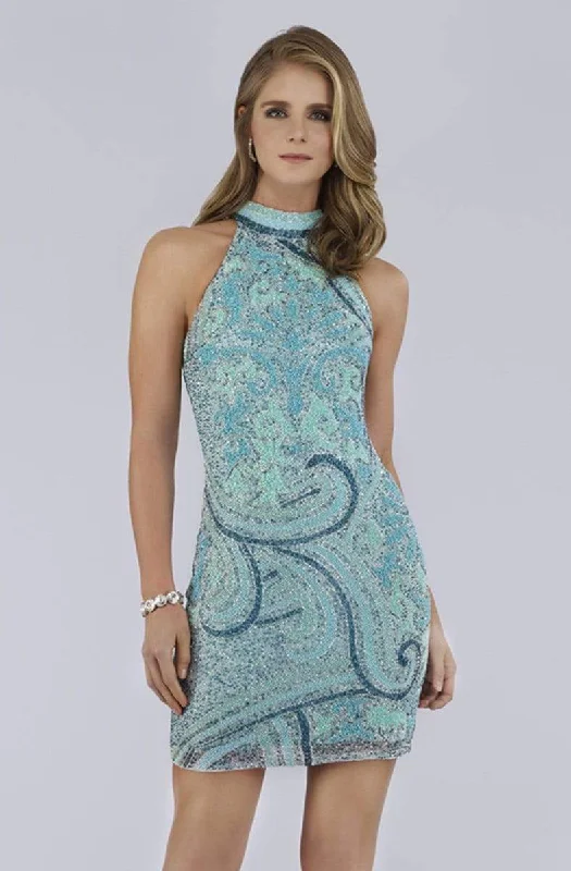 Super Bargain Lara Dresses - 29719 Bead Embellished High Halter Cocktail Dress