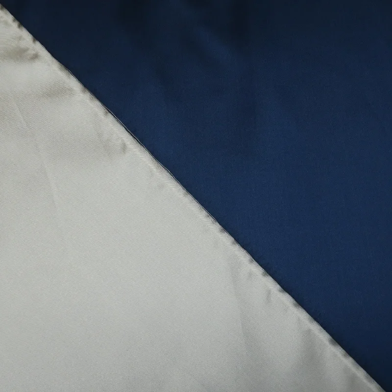 Friends and Family Sale Grey and Blue Double-Sided Solid Silk Mikado Fabric
