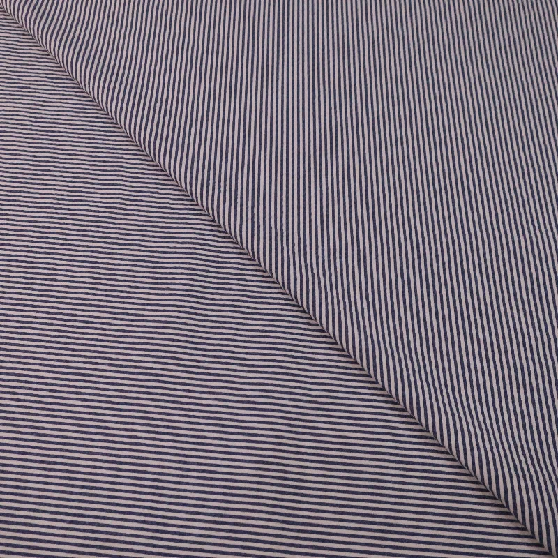 Act Fast White and Blue Seersucker Cotton Ariston Fabric
