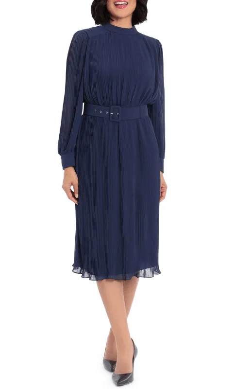 Stock Clearance Maggy London G4806M - Bishop Sleeve Belted Formal Dress