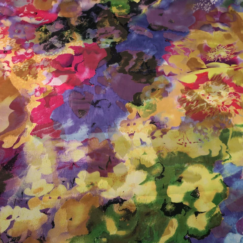 Clearance Sale Multicolored Silk Charmeuse and Chiffon Fabric