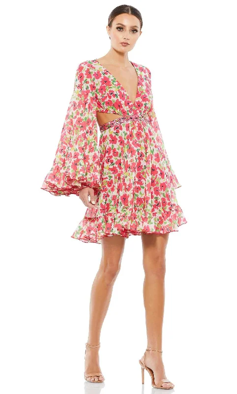 Limited Time Discount Ieena Duggal 9158 - Floral Printed Short Bell Dress
