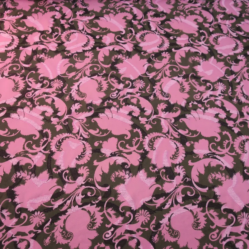 Inventory Reduction Fuchsia Floral on a Black Background Printed Silk Chiffon Fabric Inventory Reduction Fuchsia Floral on a Black Background Printed Silk Chiffon Fabric