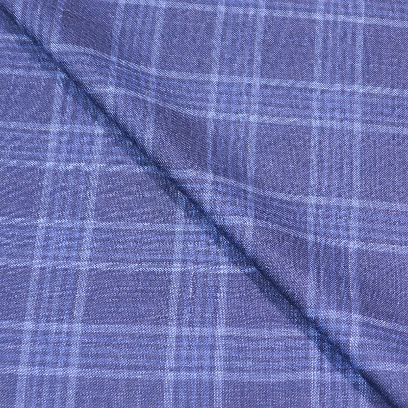 Clearance Items Blue Plaid Superfine Australian Wool Ermenegildo Zegna Cloth Suiting Fabric Clearance Items Blue Plaid Superfine Australian Wool Ermenegildo Zegna Cloth Suiting Fabric