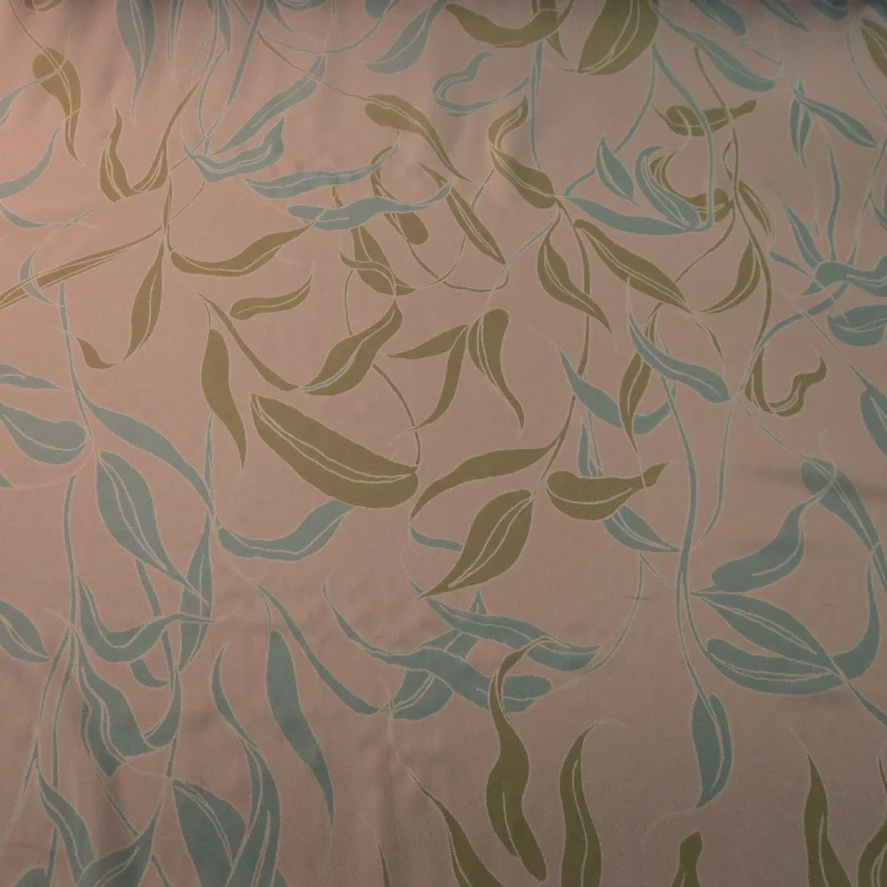Savings Event Aqua and Brown Floral with a Light Pink Background Printed Silk Chiffon Fabric Savings Event Aqua and Brown Floral with a Light Pink Background Printed Silk Chiffon Fabric