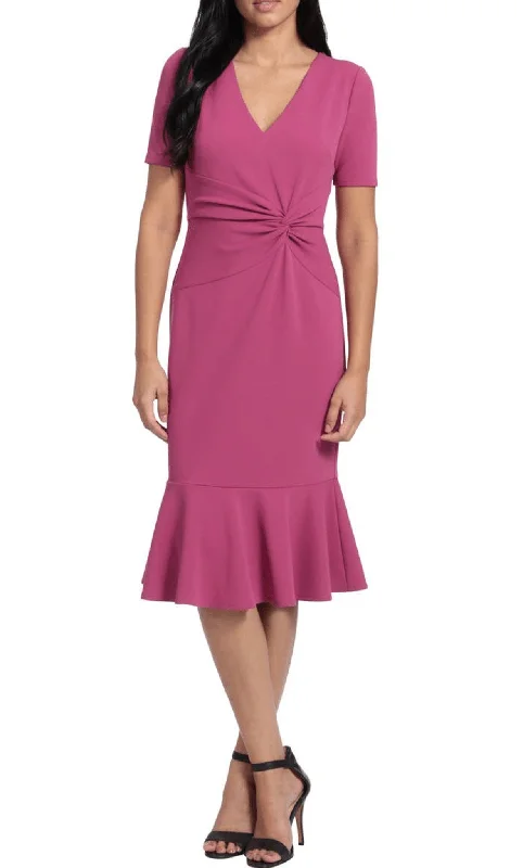 Price Rollback London Times T6064M - V-Neck Ruffled Hem Formal Dress