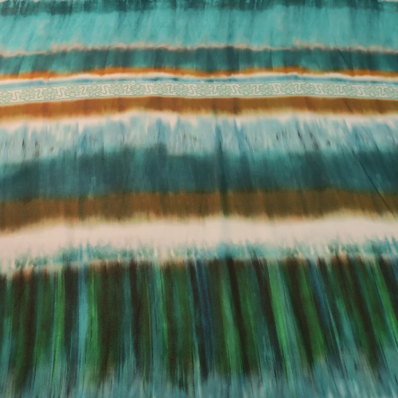 Deal Explosion Light Green Abstract Gradient Printed Silk Chiffon Fabric