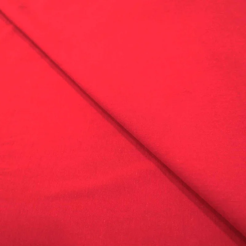 Price Cut Red Solid Cotton Satin Loro Piana Fabric
