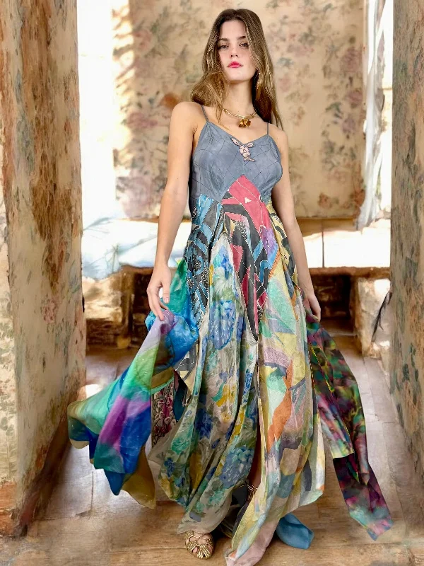 Special Savings Agnes, mixed hand painted scarf dress