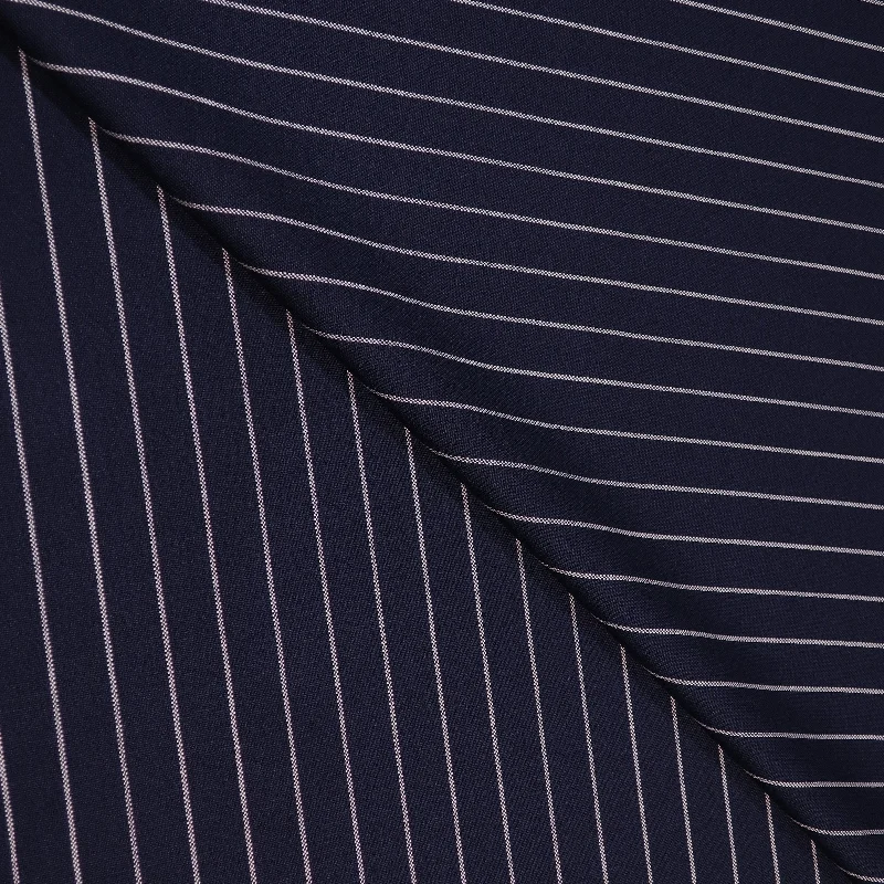 Extra Savings Navy with White Chalk Stripe Crispaire Holland & Sherry Fabric