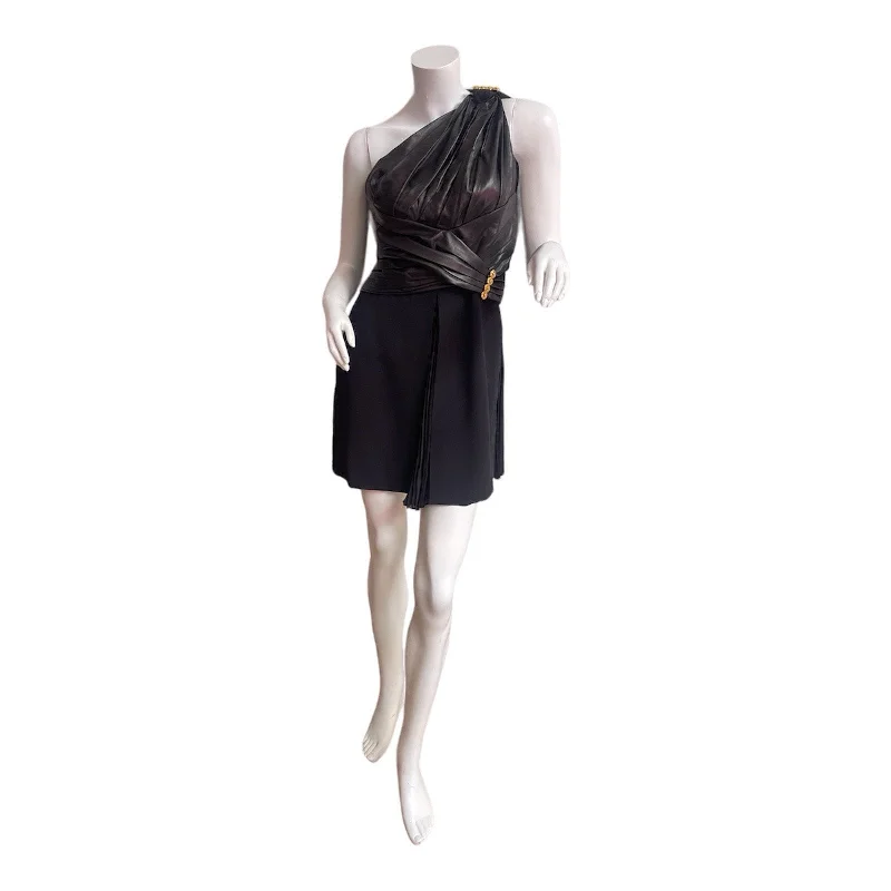 Epic Deals Versace leather and pleated dress