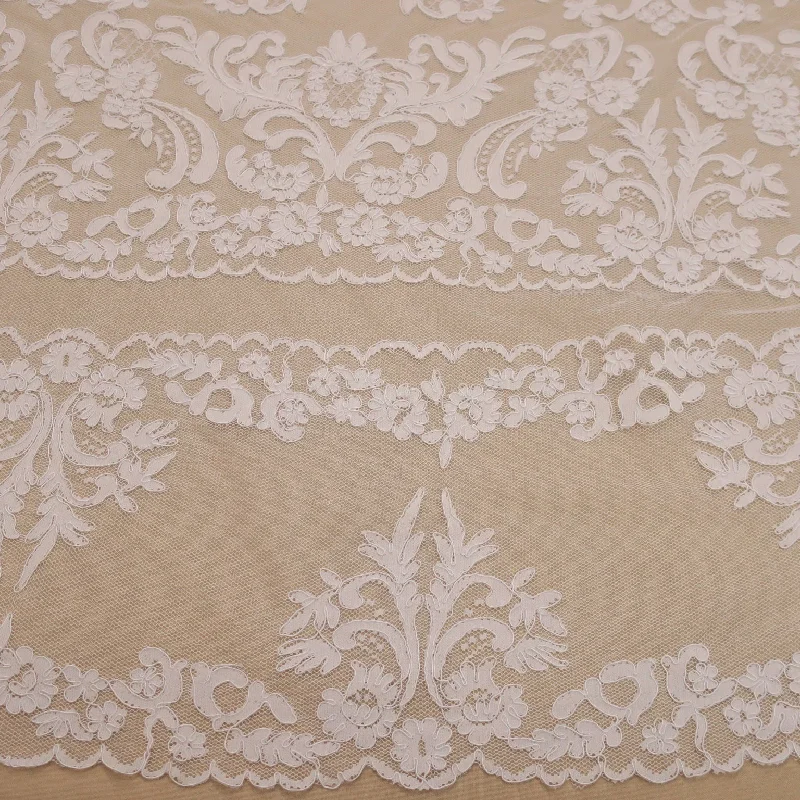 Amazing Deals White Embroidered Tulle Corded Floral Lace