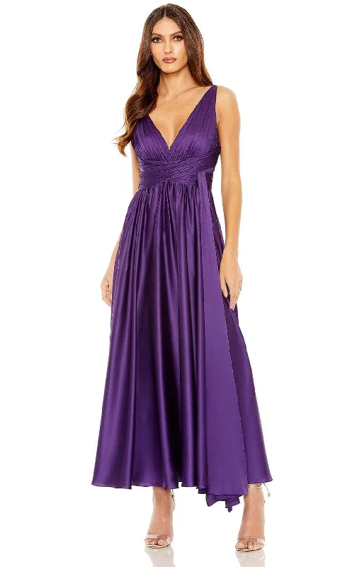 Referral Discount Ieena Duggal 56035 - Pleated Satin Dress