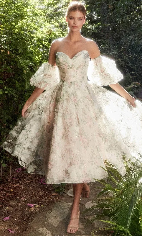 Limited Availability Andrea and Leo A1196 - Strapless Empire Tea-Length Dress