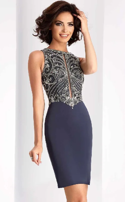 Super Bargain Clarisse - s3075 Embellished Jewel Column Dress